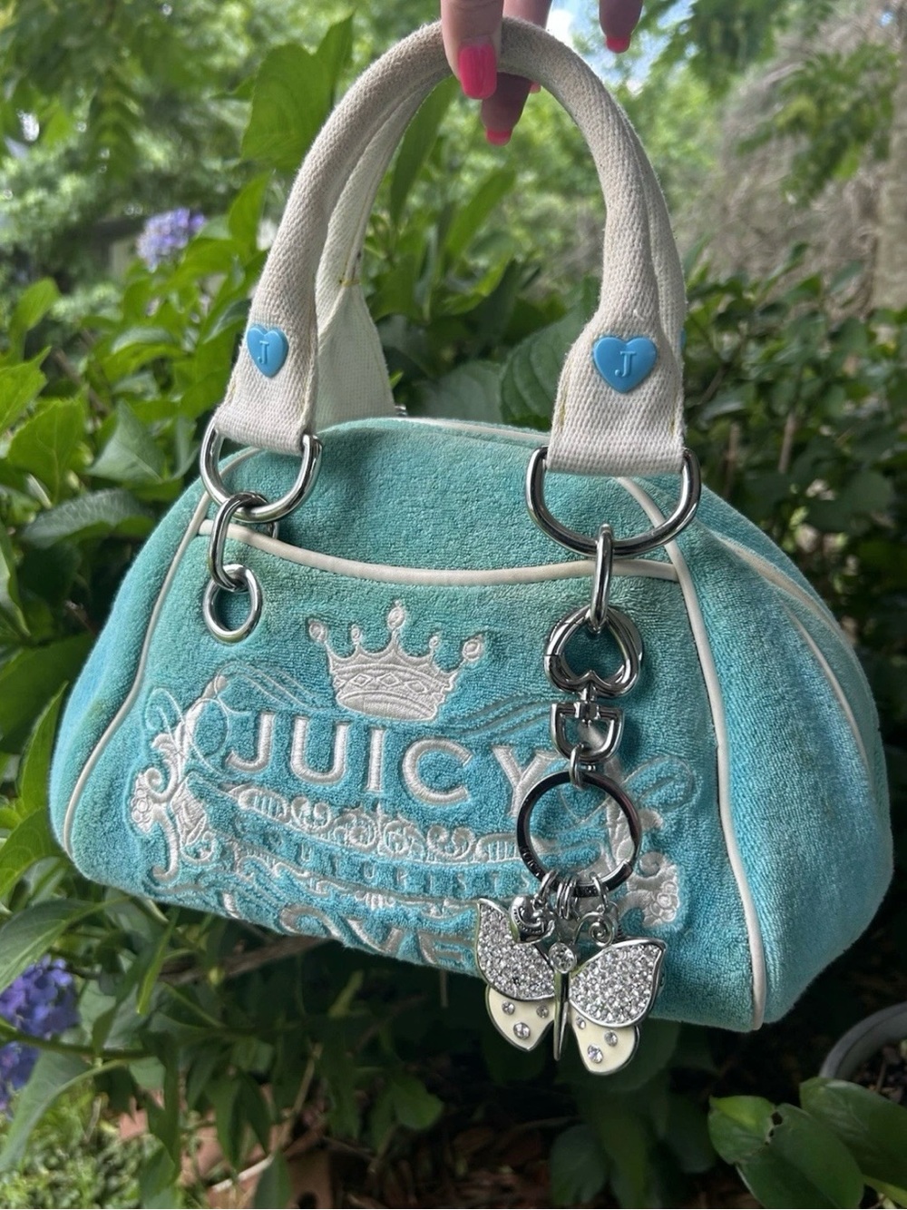 Rare Y2K Vintage Juicy Couture Poolside Blue Bowler JUICY LOVES COUTURISTS